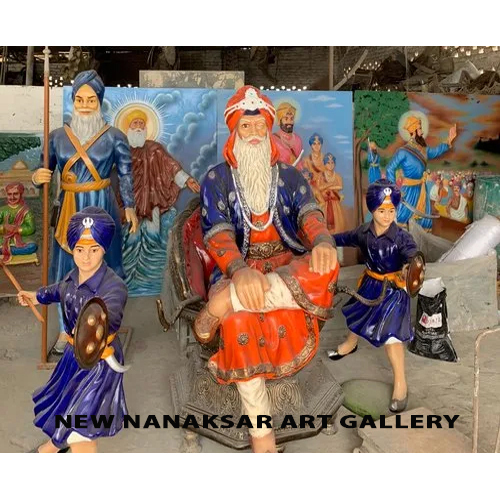 Fiber Glass Statue Maharaja Ranjit Singh Ji - Color: Multicolor