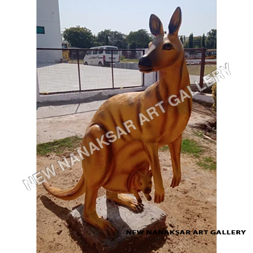 Fiberglass Kangaroo Statue - Color: Multicolor