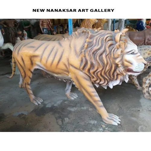 Handcrafted Frp Lion Statue - Color: Multicolor