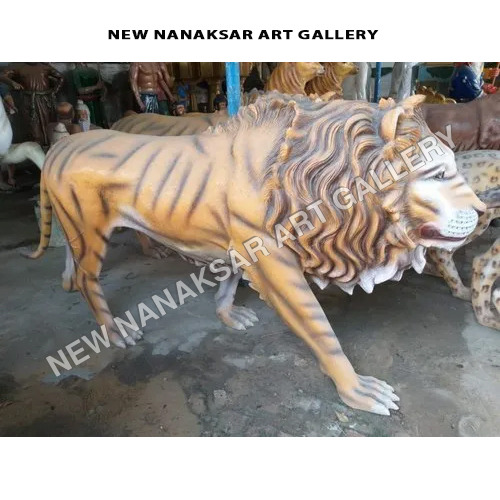 Handcrafted Frp Lion Statue - Color: Multicolor