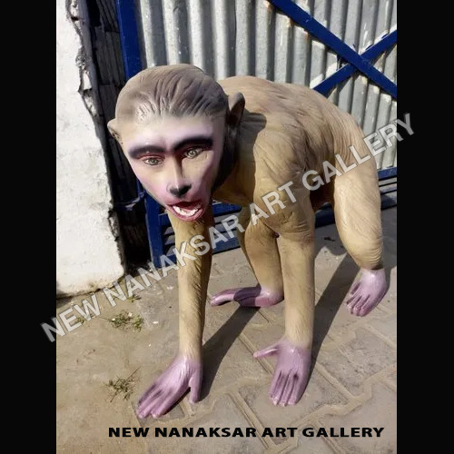 Fiber Glass Monkey Statue - Color: Brown