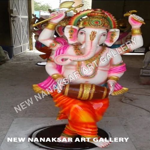 Fiber Glass Ganesh Statue - Color: Multicolor