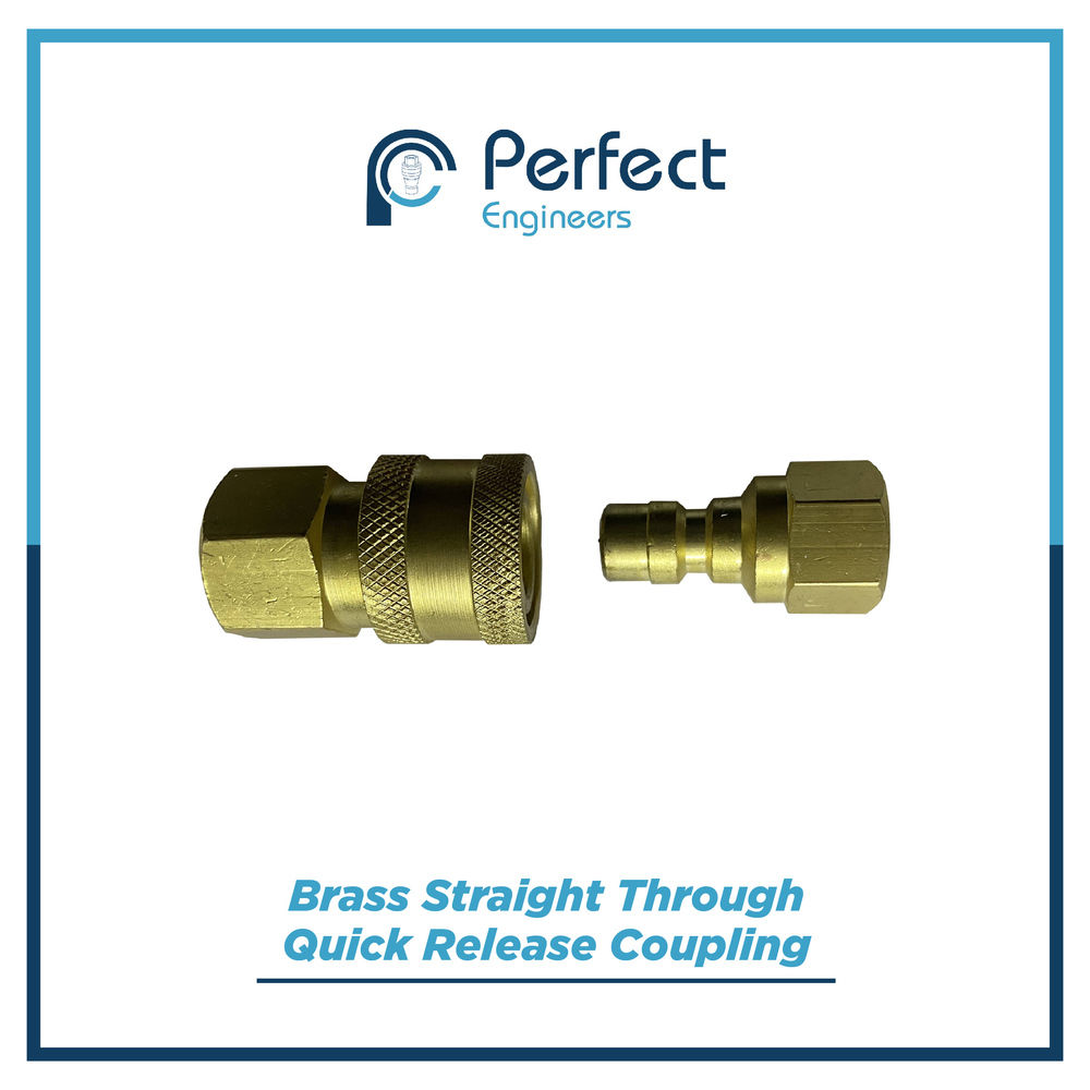 Brass straight through quick release coupling