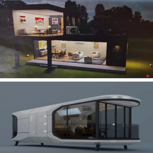 Mild Steel Portable Resort Container - 10 Feet Height, Color Coated for Durability and Comfort | Ideal for Camping, Glamping, and Guest Accommodations