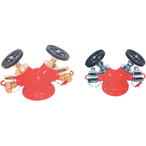 Double Outlet Type Landing Valve Type B - Color: Red