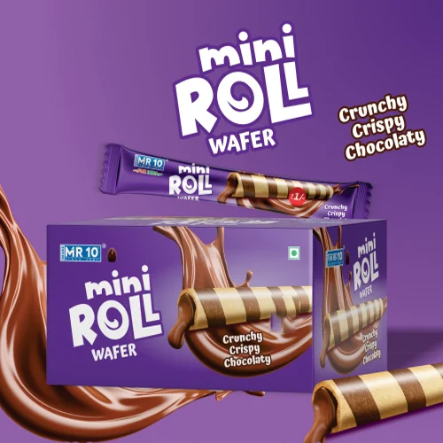 Mini Roll Chocolate Wafers