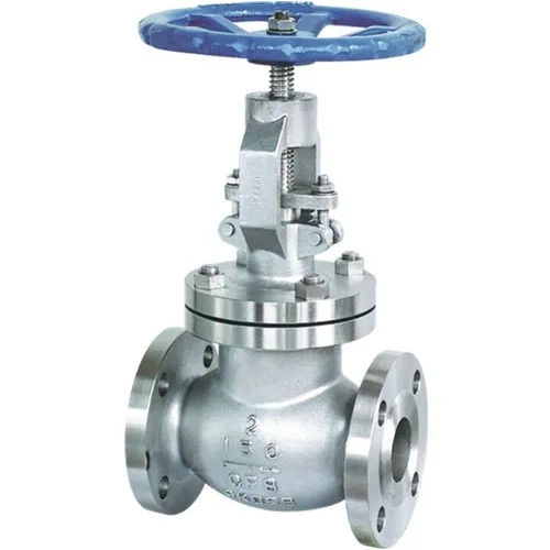 Industrial Globe Valve - High-Pressure, 2 Inch Port Size | Silver Polished Surface, Durable and Corrosion-Resistant, High-Temperature Water Media Handling, Warranty Included