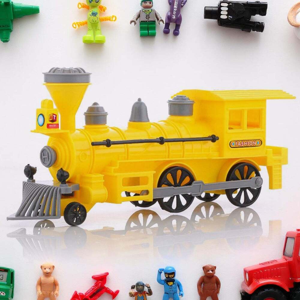 Pull And Go Train With Light Plastic String Pull Back Trains