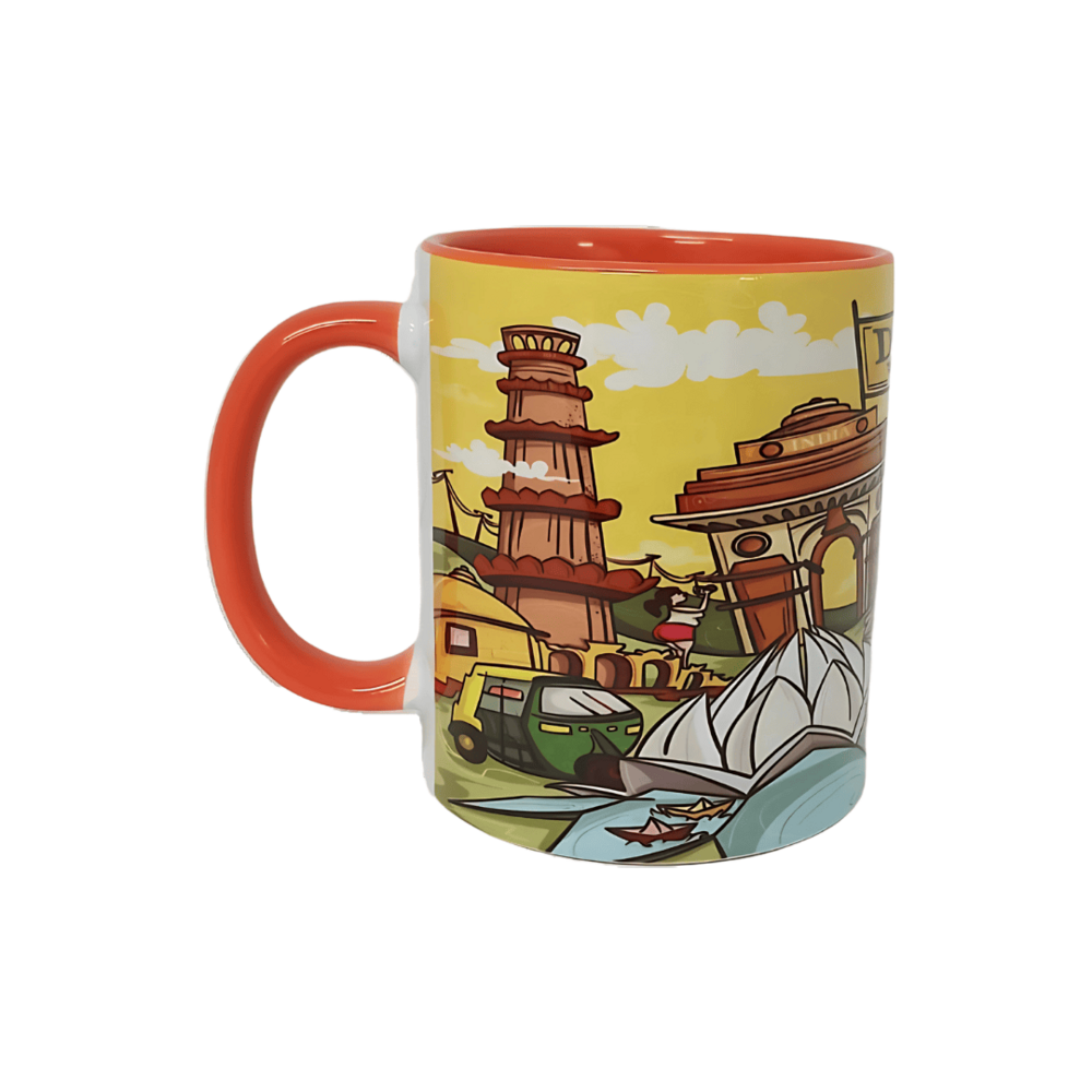 Three tone orange ceramic mug