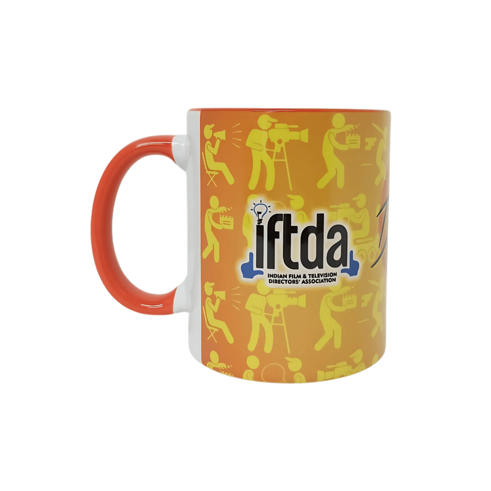 Three Tone Orange Ceramic Mug - Shape: Cylindrical Body