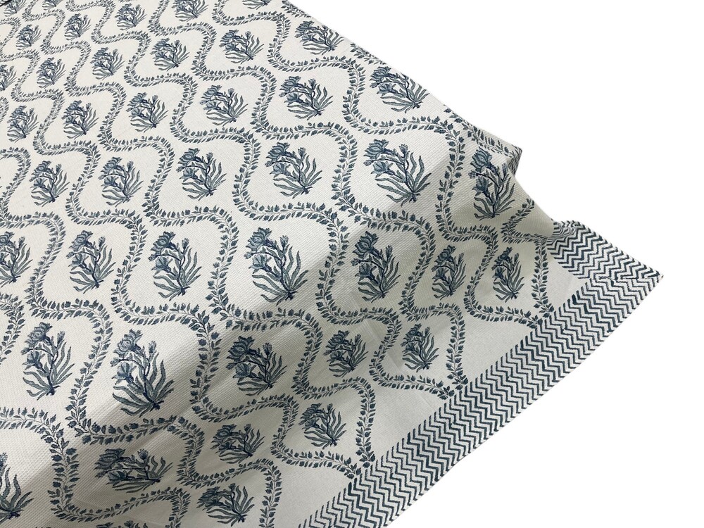 Hand Block Waffle Bedsheet - Color: Multi