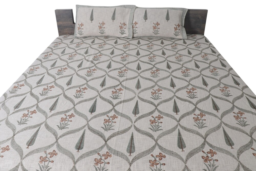 Hand Block Tnt Bedsheet - Color: Multi
