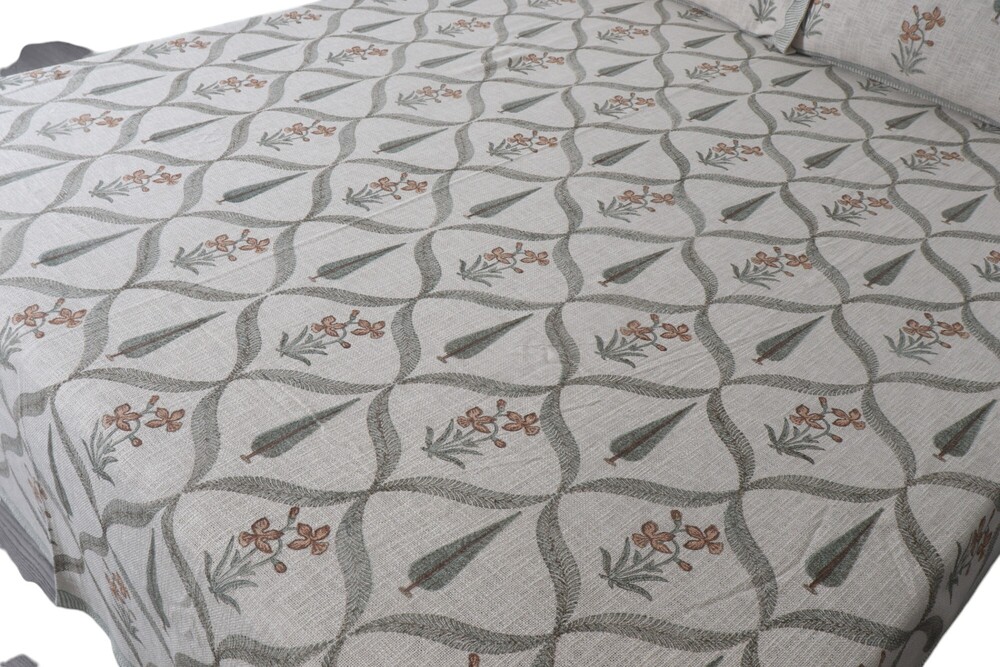 Hand Block Tnt Bedsheet - Color: Multi