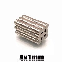 4 X 1mm Neodymium Disc Magnets - Ndfeb Permanent Magnets, Strong Silver Round Design For Diy Projects And Industrial Uses