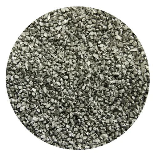 14 Steel Grit Shot - Industrial-Grade Stainless Steel, 14 Mesh Size, Polished Surface Finish, Sleek Gray Color, Perfect for Surface Preparation