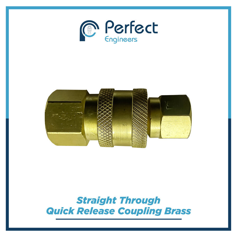 Straight through quick release coupling brass