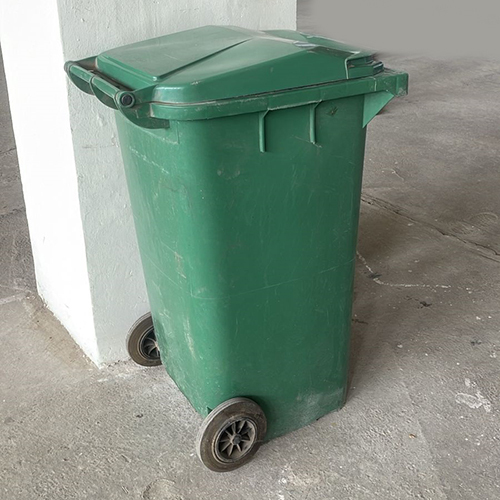 120L हरा HDPE पहिये वाला बिन