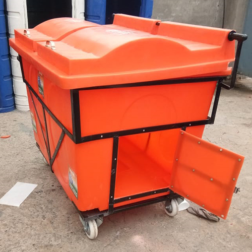 Orange Plastic Dustbin