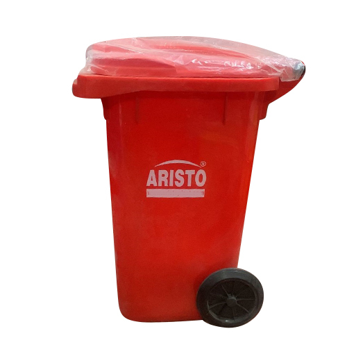 Red Plastic Dustbin