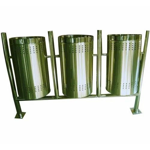 3 Bin SS Swing Dustbin