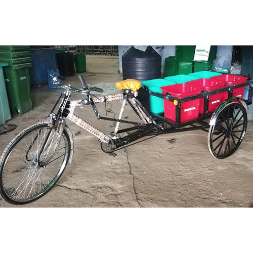 6 Pot Garbage Cycle Rickshaw - Load Capacity: 500  Kilograms (Kg)