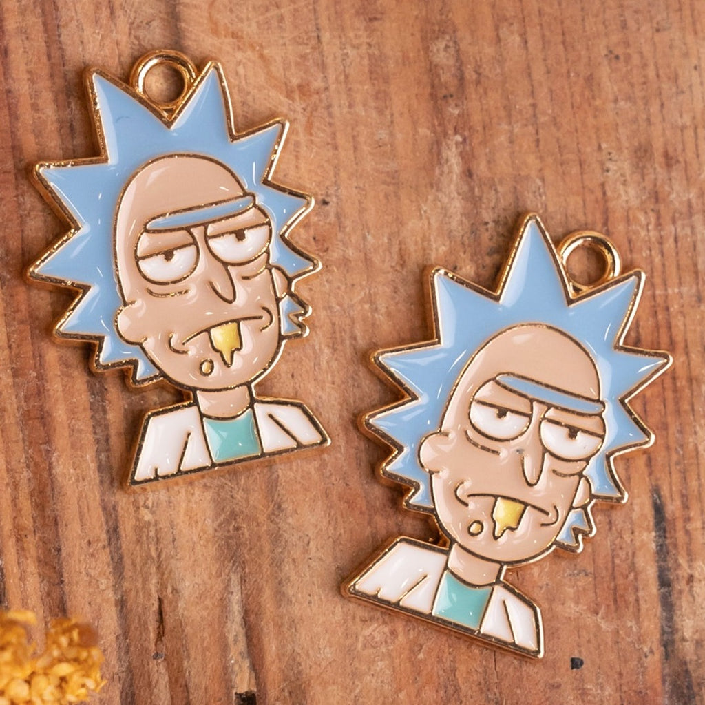 Rick Sanchez Charms | Size : 18mm Ring 4mm | 6Pcs