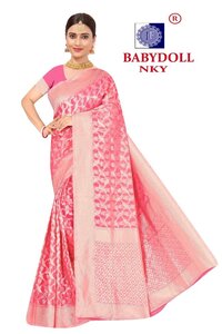 Babydoll (cotton Handloom Saree) - Color: 8 Colours