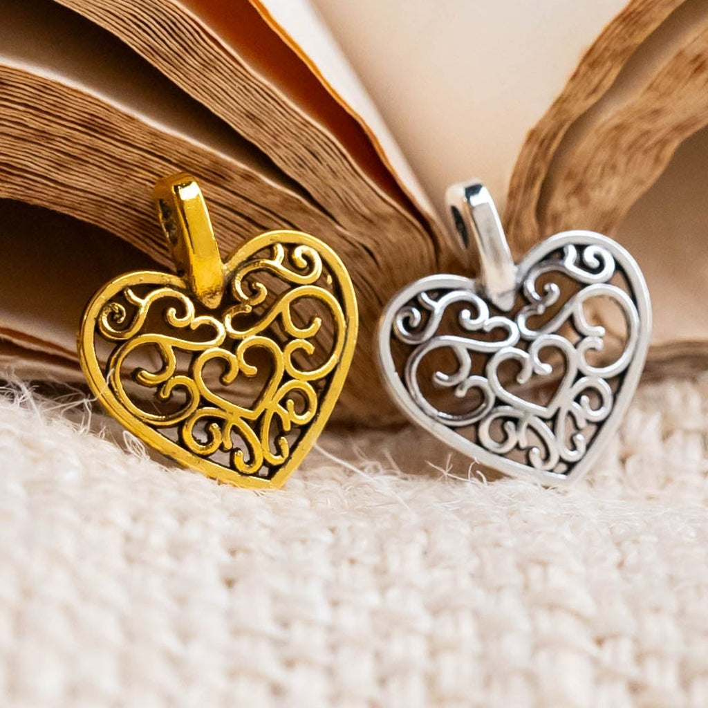 Vintage Heart Alloy Charms | Size : 15mm | 20pcs