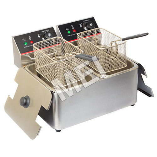 Double Bucket Deep Fryer - Color: Silver