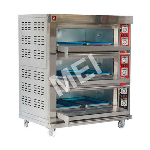Commercial Triple Deck Electric Baking Oven 19.8 Kilo Watt, SS Body RCG-1000-306 Made in india