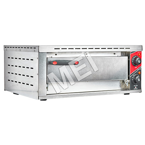 Commercial Pizza Oven Full Stainless Steel Body With Stone Manual Control Compact Size (Rce-1600 ) 220 V 3.2 Kw 485*262*593 Mm Sandwich Griller - Color: Silver