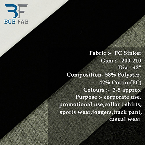 Pc Sinker Fabric For Lowers And T Shirts - Feature: Washable