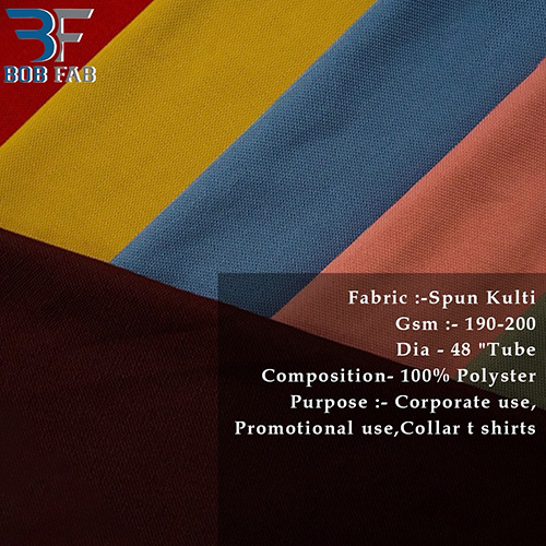 190 GSM Spun Kurti Fabric For Collar T Shirts