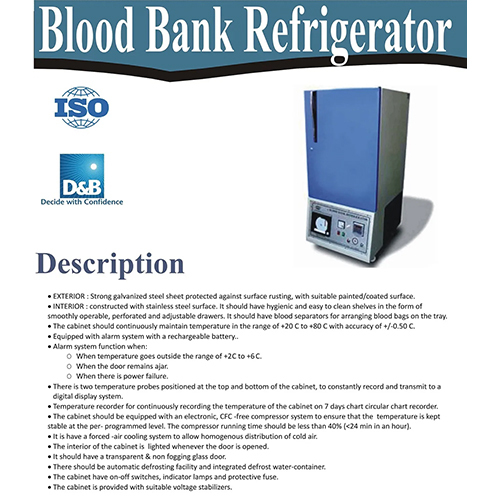 Blood Bank Refrigerator - Application: Ot