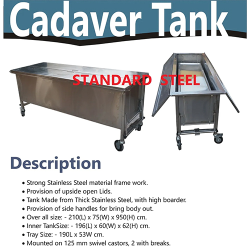 Cadaver Dead Body Storage Tank