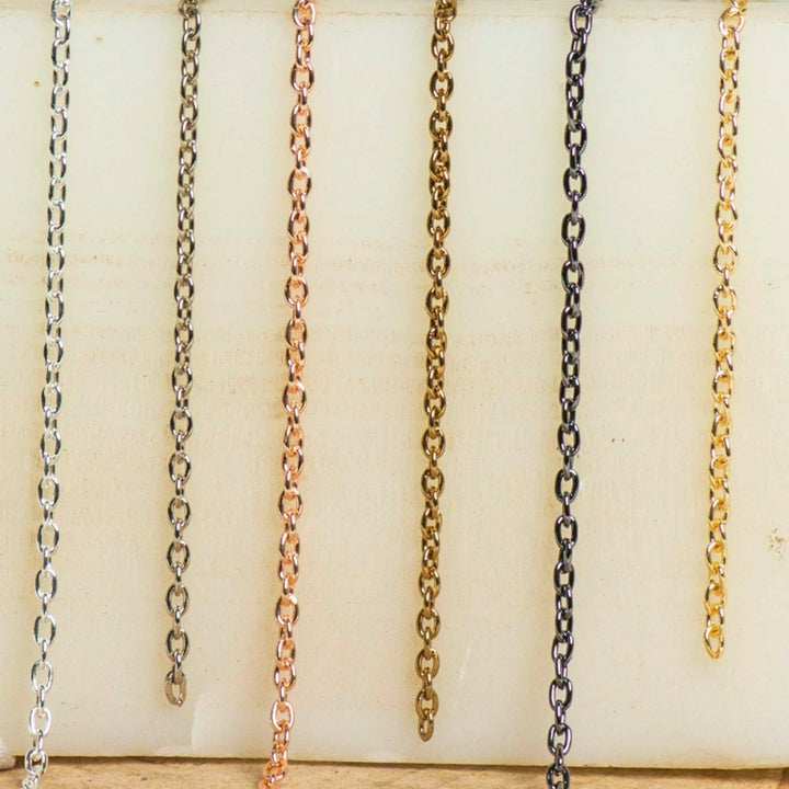 Iron Twisted Link O-shaped Chain - 2mm Thickness, 100gm Weight | Available In Golden, Silver, Mehndi, Nikal, And Rose Gold Colors