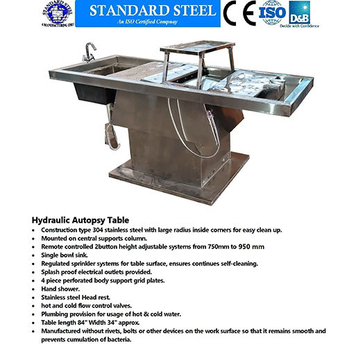 Stainless steel Postmortem Table Autopsy Table