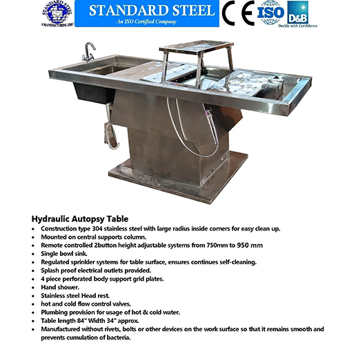 Stainless Steel Postmortem Table Autopsy Table - General Use: Commercial Furniture