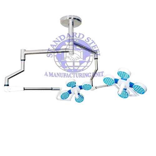 Hospital Double Dome Ceiling Led Ot Table - Color Code: White