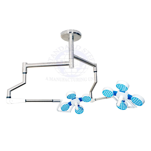 Hospital Double Dome Ceiling Led Ot Table - Color Code: White