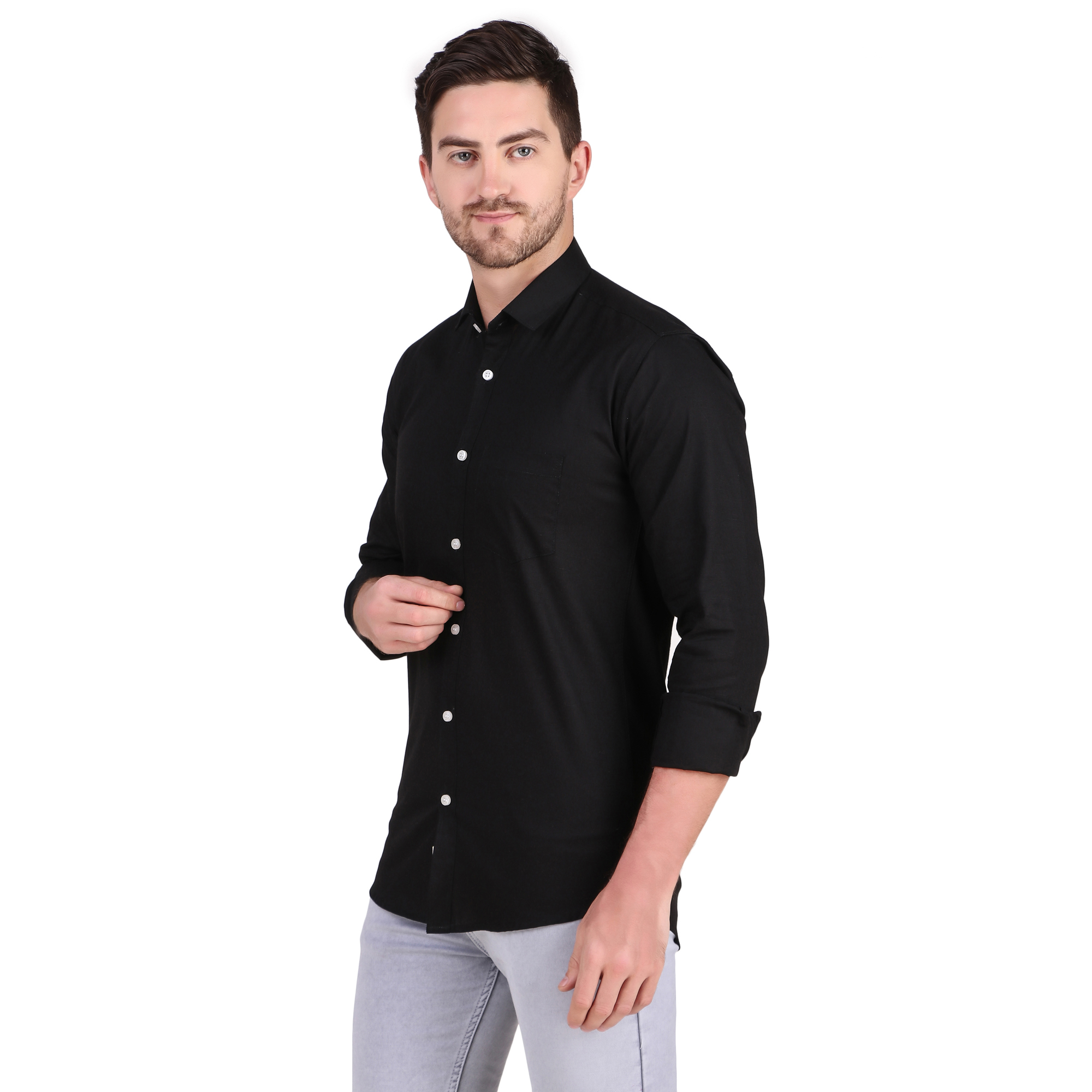 Mens Formal Plain Shirts - Color: Black