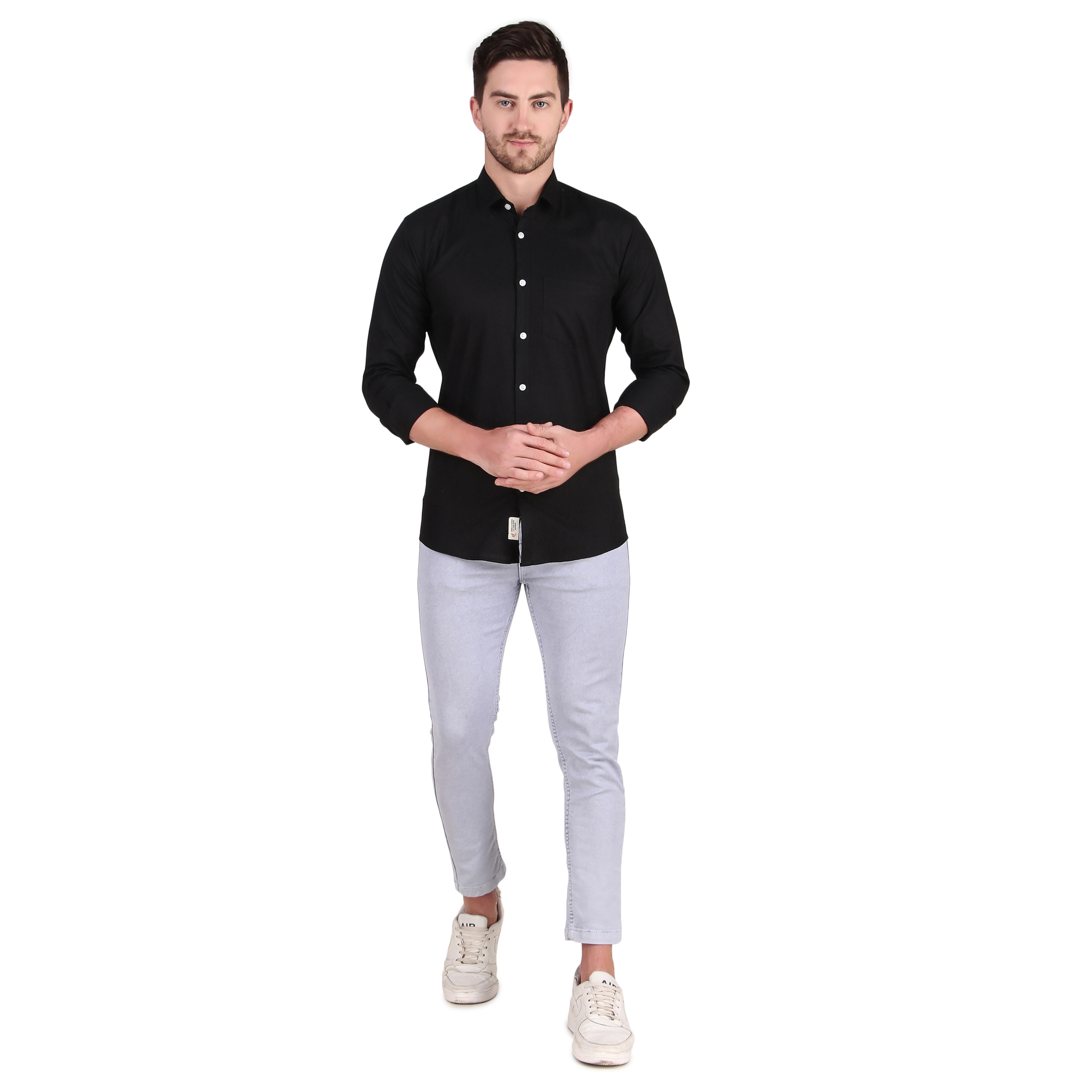 Mens Formal Plain Shirts - Color: Black