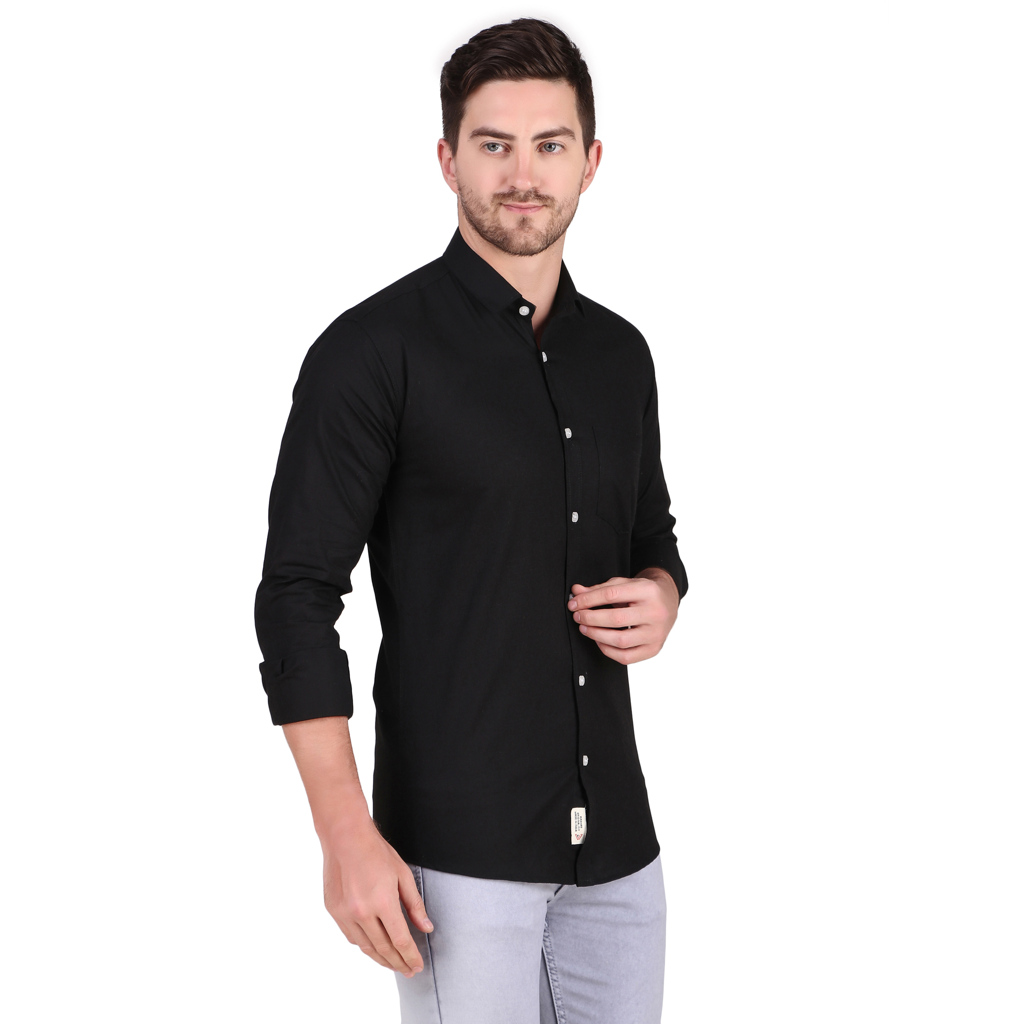 Mens Formal Plain Shirts - Color: Black