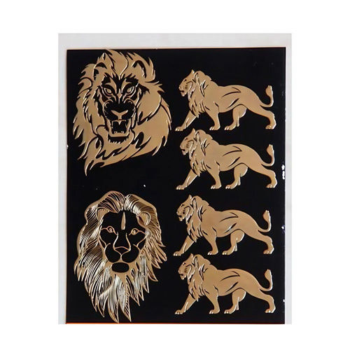 Lion Print Metal Sticker - Color: Multicolor Available