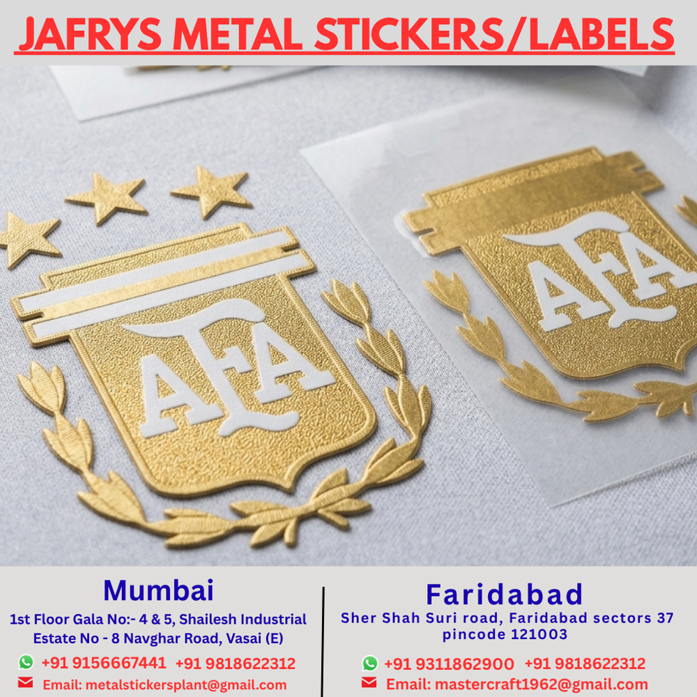 EP Metal Gold Sticker - High-Quality Metal, Up to 1.5mm Thickness, Multicolor, Single-Side Adhesive, Customizable Shape for Branding and Decoration