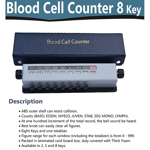 Differential Blood Cell Counter 8 Key - Color: Red And White