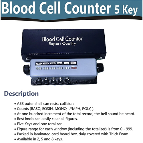 Differential Blood Cell Counter 8 Key - Color: Red And White
