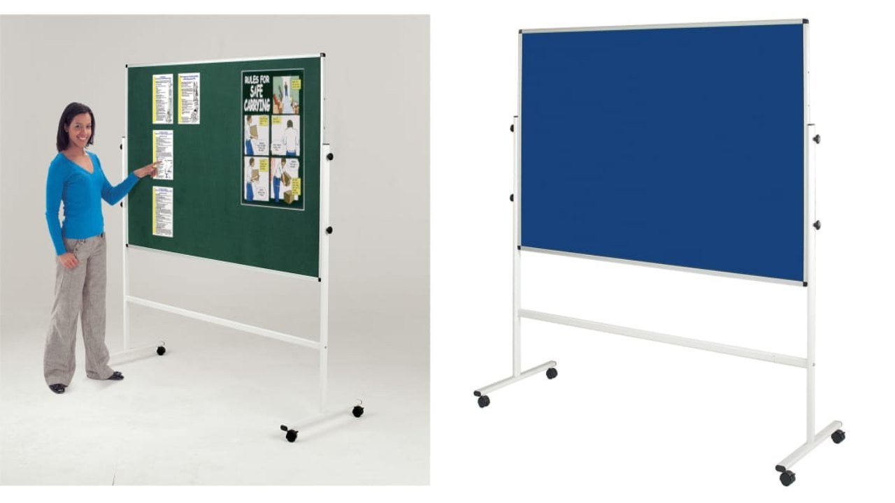 Notice board with movable stand