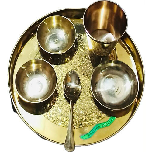 Brass bhojan thali set