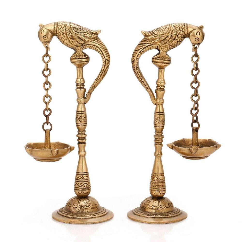 Aakrati Bird Shape Diya Stand Brass Hindu Religious Puja Artical Also use for Fengshui Gifts and Home Temple